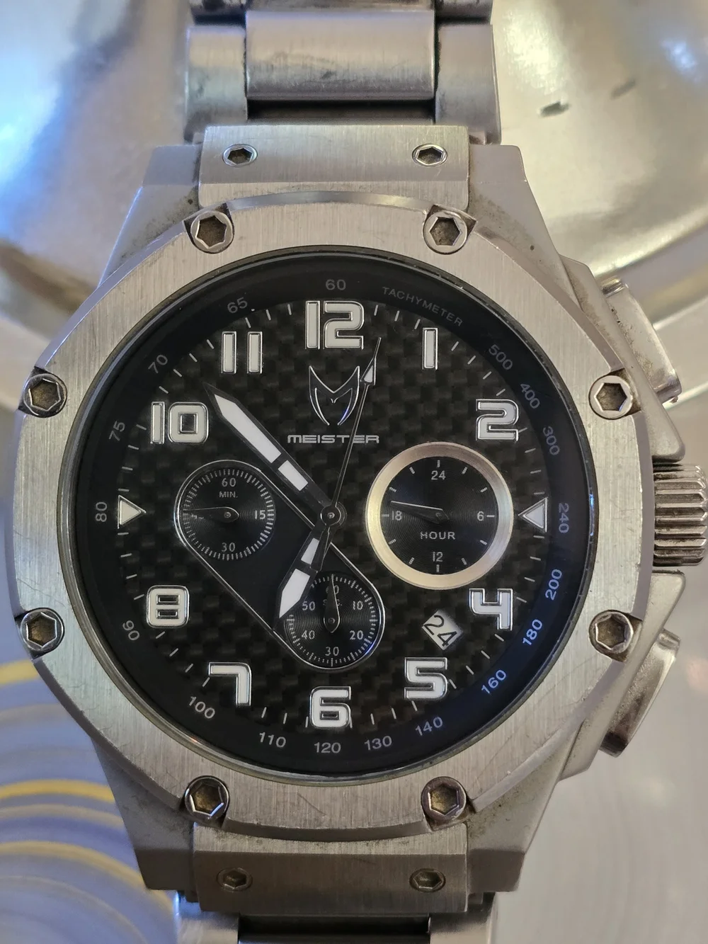 Meister Ambassador Japan Movement Chronograph with Black Dial Stainless Steel